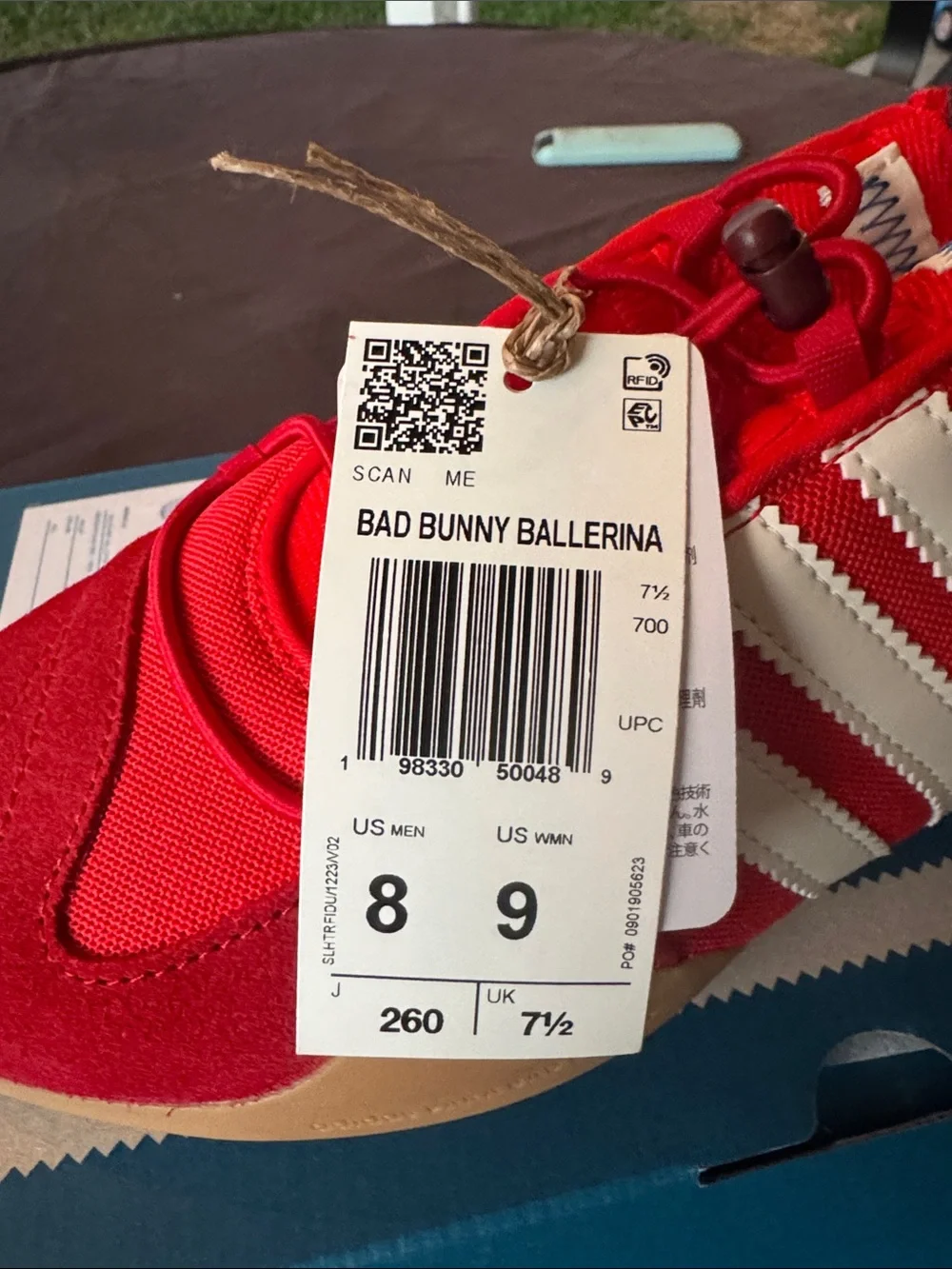 Adidas Women’s/Men’s Red Athletic Sneakers with White Stripes